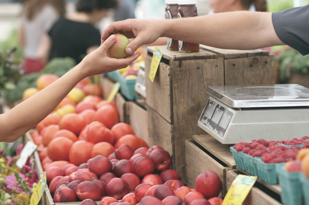 sur un marché prés de Chinon